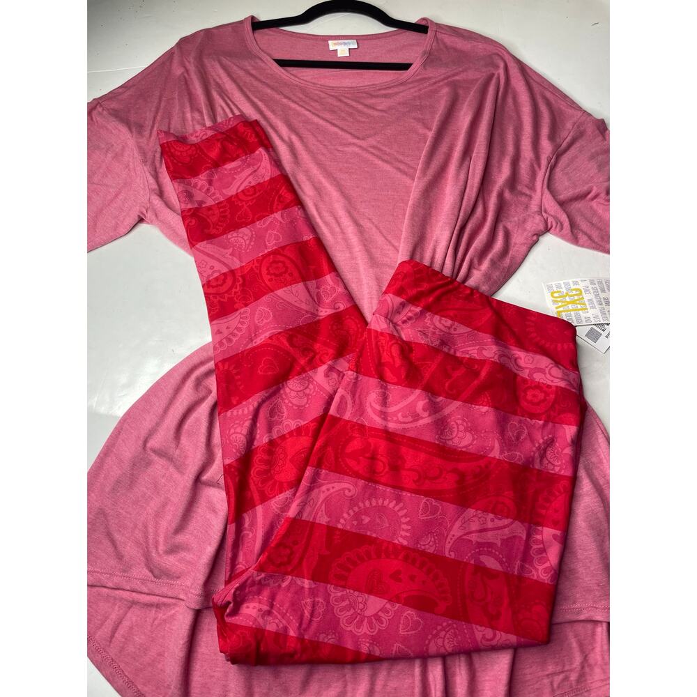 Lularoe 3xl xxxl  pink paisley Irma outfit tc2 leggings brand new